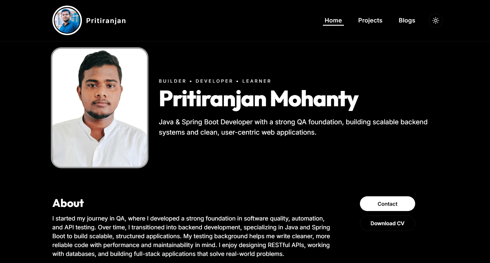 Pritiranjan Mohanty | Java & Spring Boot Developer